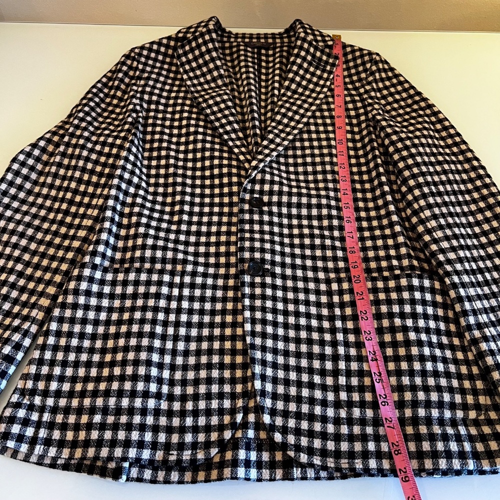 CIRCOLO 1901 Black White Check Blazer Italian Knit Jacket Gingham Stretch Tailor - Picture 11 of 16